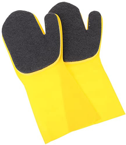 Happyyami 2pcs Kitchen Washing Glove Pool Cleaning Glove Dishwashing Housework Accessory Gentle Touch