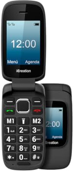 iCreation C30 - Schwarzes Klapphandy mit Dual-Display (2,4 + 1,77), großen Tasten und Ziffern, 2 Direktspeichern, Bluetooth, großem 800mAh Akku, USB-C und Dual-SIM