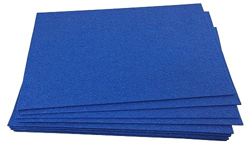 Jtnohx 2mm Steife Filzplatten Dicke Filzstoff zum Basteln Blau 12Pcs | 17,78×28,7cm Filz Quadrate für Kunsthandwerk, Farbe Bastelfilz für Kissen und Polsterung (Blau)