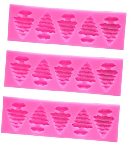 Alipis 3pcs Silicone Christmas Tree Moulds Cake Decorating Tools Tree Shape Molds Easy to Use for Fondant Cake Candy Making