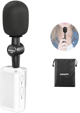 Neewer Microphone Omnidirectionnel TRS 3,5mm pour Enregistreur d'Appareil Photo Reflex Numérique, Mini Micro, Compatible avec Rode Wireless GO II 2 CM28 DJI Transmetteur de Micro sans Fil,CM4