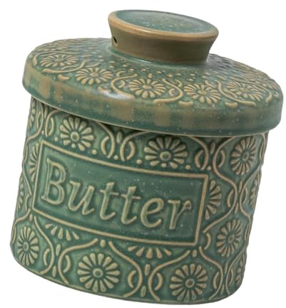 KESOTO Household Ceramic Butter Pot with Lid Butter Container