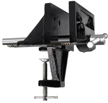 Fonowx Woodworking Vise Table Clamp Bench Fixture Bench Vise Cast Steel Portable Bench Clamp Workbench Vise for Welding and DIY
