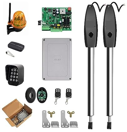 Electric Gate Opener Kit, 400KG Automatic Dual Arms Electric Swing Door Gate Opener Operator Motor Actuator Closer Swing Gate Opener for Access Control,for Gate(KIT NO1)