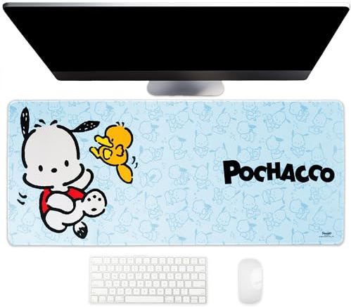 Hello Kitty Jumbo Pochacco skrivbordsmatta, stor skrivbordsmusmatta, Kawaii skrivbordsdyna, söt Hello Kitty dekor, 70 x 30 cm