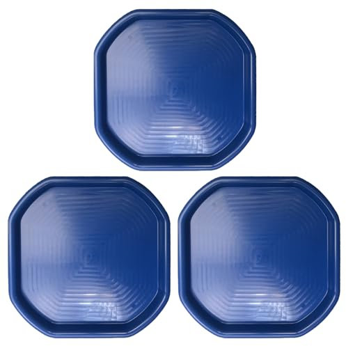 Small Mixing Tray 70cm x 70cm Octagonal Heavy-Duty Plastic Tuff Tray for Kids Sand, Water Messy Play Activities - Concrete & Mortar Mixing Tray - Outdoor Garden, Beach & Builder Use (Blue, 3)