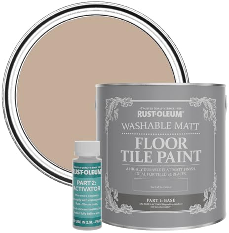 Rust-Oleum Black Washable Matt Floor Tile Paint - Smitten 2.5L