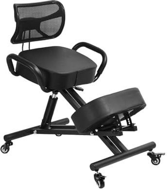 Kniestuhl, Ergonomischer Stuhl Mit Knie- Und Rückenstütze, Ergonomischer Bürostuhl, Kniestuhl Mit Rollen, Einstellbare Neigung Zwischen Sitzfläche Und Knien, Für Home Offices Studieren Arbeiten