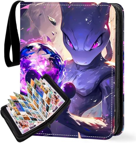 Vilntrosia Trading Card Binder 9 Pocket,50 Pages Waterproof Card Folder,900 Pockets Trading Card Albums with Zipper,Portable Folder for Cards for Card Collectors，CM