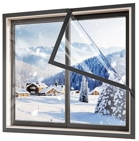 Cortina Aislante Térmica Impermeable para Ventanas en Climas Fríos para Puertas de Entrada, Puertas de Patio, Balcones y Otras Puertas. Incluye Cinta Adhesiva(Black,150x280 cm)