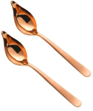 WIIYENA Cuchara versátil de acero inoxidable para salsas, aderezos y salsa, paquete de 2, acero inoxidable 304, plata, oro, oro rosa