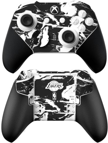 Head Case Designs Officially Licensed NBA Black Marble Los Angeles Lakers Vinyl Sticker Gaming Skin Decal Cover Compatible With Xbox Series X & S Elite Wireless Controller Series 2