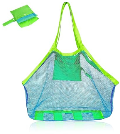 Netztasche Sandspielzeug,Strandspielzeug Tasche für Sandspielzeug Netz,Strandtasche Kinder,Sandtasche,Spielplatz Beach Bag,Strand Aufbewahrungstasche Beutel Mesh,Sandschaufel Buddelzeug Sandkasten