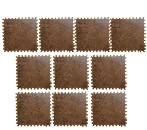 Alfombra de Felpa Suave 10 unids/Set 30 * 30cm Alfombra de Rompecabezas Peluda Cuadrada esponjosa Azulejos Felpa for salón(Color 23)