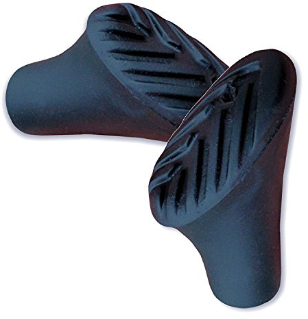 Nordic Walking Pads - Country - Gummipuffer zum Aufstecken für Nordic-Walking-Stöcke mit Rutschfester Profilsohle (2 Paar)
