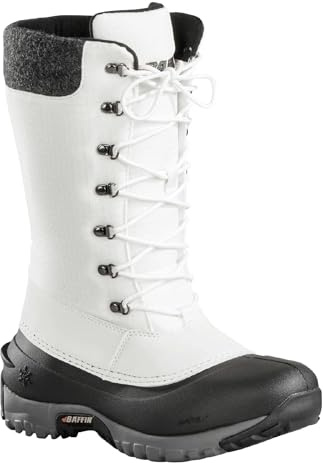 Baffin Women's JESS Tall Waterproof Insulated Lightweight Tundra-Rated Cold Weather Snowshoe Compatible Winter Snow Boots, Black/White, 7