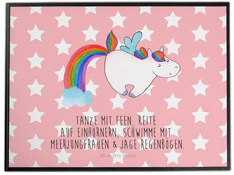 Mr. & Mrs. Panda schreibauflage Einhorn Fliegendes Pferd - Geschenk, Unicorn, Glitzer, tischpad, Schreibunterlage, Spielen, Schreibtisch Unterlagen, schreibtischunterlage, Regenbogen, Erwachsenwerden