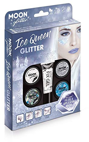 Eiskönigin Glitzer-Set von Moon Glitter - 100% kosmetischer Glitzer für Gesicht, Körper, Nägel, Haare und Lippen