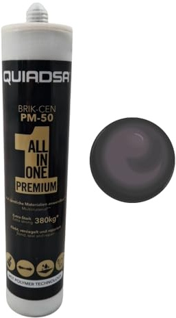 Hybrid Montagekleber 290ml schwarz | MS Polymer Kleber, Klebstoff für Beton, Holz, Metall & Fliesen Metallkleber PVC Kleber wasserfest schnellhärtend