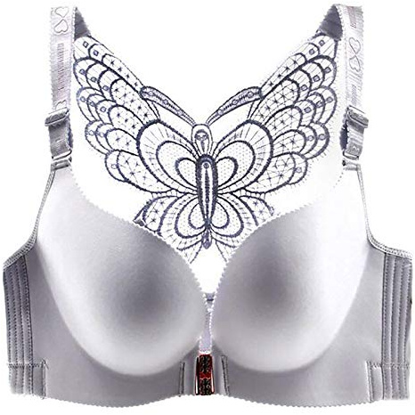 LUCKME Women's Push Up Bra Back Butterfly Front Fastening Bra Wire Free Sexy Lace Bra Underwire Padded T Shirt Bras Everyday Bra for Laides