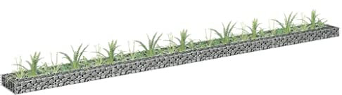 WIFESE Panier de Gabion Acier Galvanisé 360x30x10 cm Argenté Lit Surélevé à Gabion Stabilité Supplémentaire Parterre de Plantes Fleurs Mur de Soutènemen Cage de Gabion Robuste Facile à Assembler