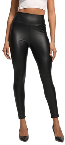 Lishang Leggins Pelle Donna Vita Alta Pantaloni Ecopelle Leggings Similpelle Sexy Push Up per Sportivi Palestra Danza