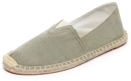 Altxic Comfort Canvas Slip på Espadrilles Flat, Ren grön, 44 EU