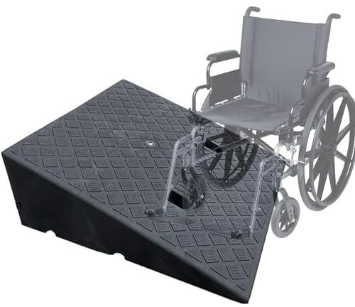 HSRG Gummi-Bordsteinrampe, Tragbare Hochleistungs-Rollstuhlrampe Mit Rutschfester Oberfläche, Leichte Schwellenrampe Für Türeinfahrten, Für Treppenstufen Zu Hause, 272 Kg Tragfähigkeit