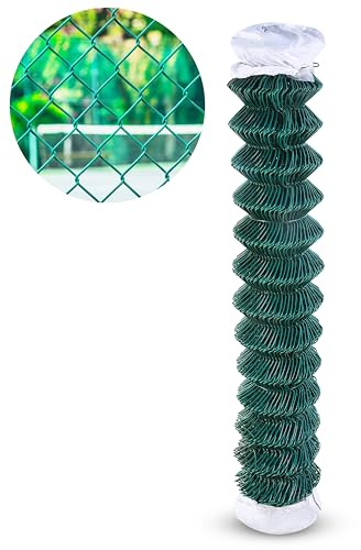 SIMBA STEEL Green PVC Chain Link Fence 4 FT x 50 FT | 11.5 G (3.0mm) Heavy Duty | PVC Coated Green Color | 2-' Hole Size | Modern Style