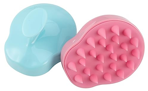GLEAVI Kopfhautmassagegeräte 2 Stück Silikon Shampoo Bürste zur Haarwuchses und Angenehmer Kopfhautmassage für Sanfte Reinigung und Pflege