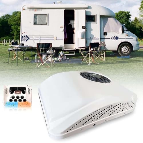 MAYFABD Aire Acondicionado para Techo de Caravana 2 en 1 Aire Acondicionado para Eléctrico Universal de 12 V con Refrigeración Calefacción para Caravana Camión Caravana Excavador,96V