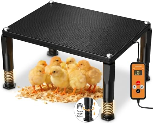 110W Wärmeplatte Küken mit 0-24h-Speichertimer,40cm x 30cm,5℃-80℃ Winter Hühnerstall Heizung Flat Panel Chick Heater, geeignet inkubator kükenstall für Haustiere, Küken, Kätzchen，Farm Frostschutz