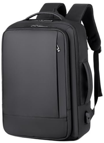OUYUE Mochila para Portátil Mochila Delgada De 17,3 Pulgadas para Hombres, Mochila Delgada De Negocios con Cargador USB, Mochilas De Viaje para Computadora Bolsa para Portátil(Black)