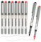 10 Stück Tintenroller Stifte Schwarz, Kugelschreiber Rot 0,5mm Spitze Gelstifte Gelschreiber, Flüssigtinte Rollerball Stift, Schnell Trocknend Gel Pen für Schulsachen Bürobedarf Studenten