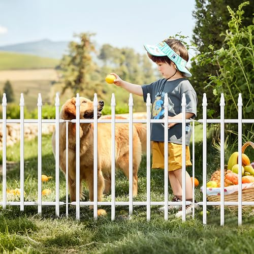 Thealyn Metal Garden Fence 24 W x 24 H (5 Panels, Total 10 ft), Decorative Border Folding Fence, Landscape Fencing for Flower Bed, Yard, Animal Barrier