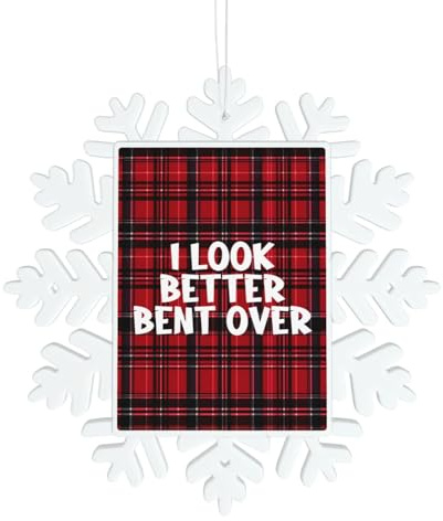 Boklok I Look Better Bent Over Snowflake Christmas Pendant Icicle Inspired Home Holiday Decor Outdoor Indoor