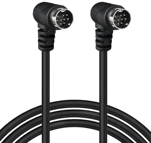 HTGuoji Cavo audio S-Video Mini DIN 9 pin maschio a maschio, ad angolo retto, doppio 90 gradi, per ricevitore TV, monitor, proiettore, ricevitore audio e video (3 metri)