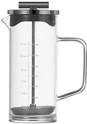 HEEPDD de Prensa Francesa, Prensa de café de Vidrio de Borosilicato Portátil de 12 Oz con Francesa de Base Espesada con Filtro de Acero Inoxidable de Alta Densidad
