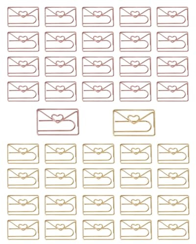 UYRVAPE 40pcs Büroklammern Herzform, Metall, buntes Tier-Design, Umschlag Büroklammern, Cartoon-Lesezeichen für Büro, Schule, Notizbuch, Geschenke für Frauen, Kinder, Haustierliebhaber, Kollegen