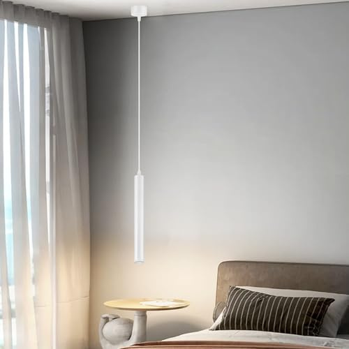 HOTUT Lámpara de Suspensión Cilíndrica, Lamparas Colgantes Mesita de Noche, Destacar Downlight Lámpara Colgante para Cocina, Lampara Techo Colgante Cilindrica para Comedor, Dormitorio, Café