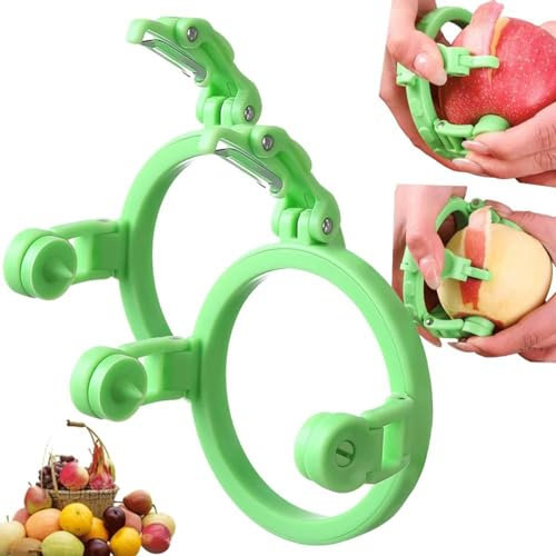 Premium Vegetable Peeler Set,Apple Peeler Corer,Handheld for Apples Pear for Kiwis,Peaches,Onions,Vegetables (Green-2pcs)