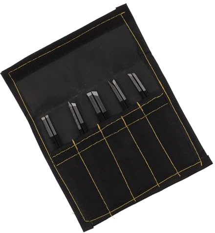 Set di 10 Pezzi di Coltelli da Incisione in Acciaio al Carbonio per Pietra | Nero, Forme e Misure Assortite, Custodia Termoformata e Sacchetto Porta-accessori, Uso Quotidiano e Professionale