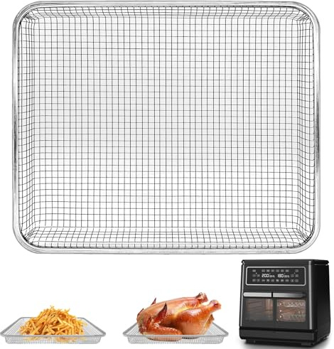 GWBSXM Air Fryer Large Mesh Tray for Breville Halo Flexi Air Fryer, 30.5 x 25 x 3.3 cm Stainless Steel Rack Mesh Tray Replacement Part Roasting Steamer Grill Racks Baking Tray, Dishwasher Safe