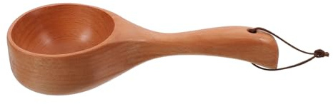 Ciieeo Mestolo in Legno Faggio per Sauna e Bagno Cucchiaio Ergonomico per Cottura e Giardinaggio Design Resistente e Manico per Uso