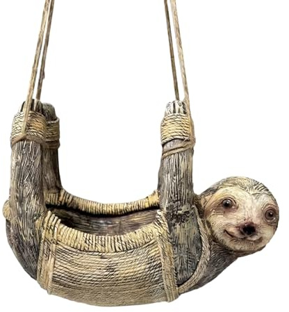 -Vogelfutterstation – 19 x 15 x 11 cm, Kunstharz, Gartenskulptur, 584 g, robuster Futterspender für Wildtiere, einzigartige Tierform, hängende Samenschale, Hinterhof-Vogelbeobachtung, Geschenk