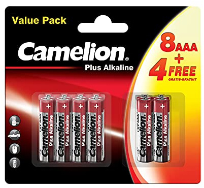 Micro-Batterie CAMELION Plus Alkaline 1,5 V, LR03 Typ AAA, 8+4 er-Blister