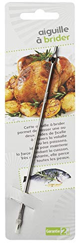 Aguja de bridar para pollo relleno - acero inoxidable - 18 cm