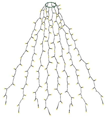 SALCAR 2m Christbaumbeleuchtung mit Ring und 8 Girlanden, 280er LED Überwurf Lichterkette Weihnachtsbaum für 150cm, 180cm, 210cm, 240cm Tannenbaum - Warmweiß