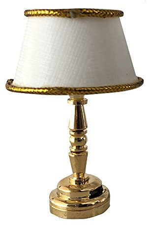 Miniature Dollhouse Table Accent Lamp, LED Battery-Operated Lighting, Functional Dollhouse Furniture Lighting and Accessory