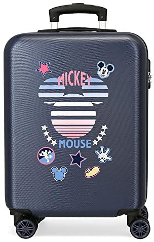 Disney Mickey Mickey Denim Kabinentasche, Blau, 38 x 55 x 20 cm, starrer ABS-Kombinationsverschluss seitlich, 34 2 kg, 4 Doppelrollen, Handgepäck.